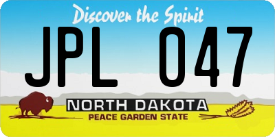 ND license plate JPL047