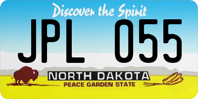 ND license plate JPL055