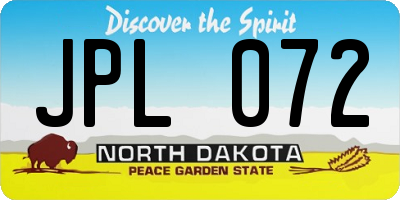ND license plate JPL072
