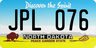 ND license plate JPL076