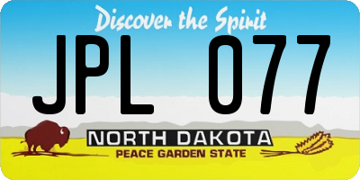 ND license plate JPL077