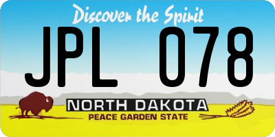 ND license plate JPL078