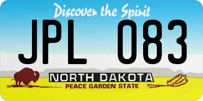 ND license plate JPL083