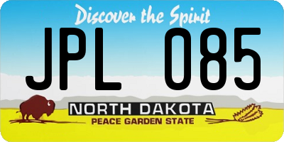 ND license plate JPL085