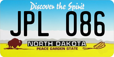 ND license plate JPL086