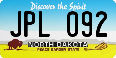 ND license plate JPL092