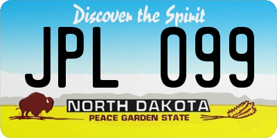 ND license plate JPL099