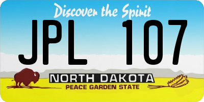 ND license plate JPL107