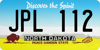 ND license plate JPL112