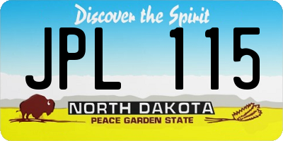 ND license plate JPL115