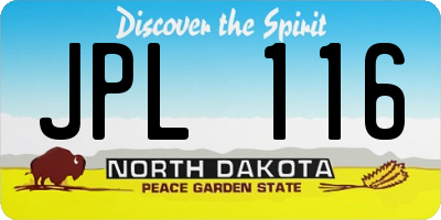 ND license plate JPL116