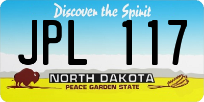 ND license plate JPL117