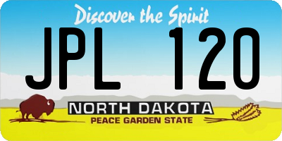 ND license plate JPL120