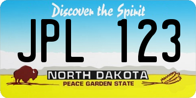 ND license plate JPL123