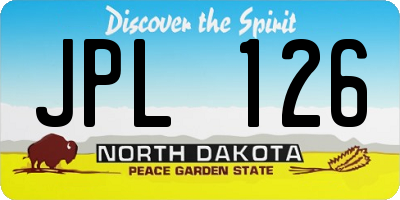 ND license plate JPL126