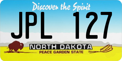 ND license plate JPL127
