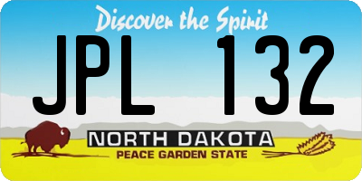 ND license plate JPL132