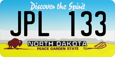 ND license plate JPL133