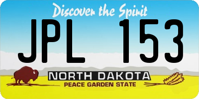 ND license plate JPL153