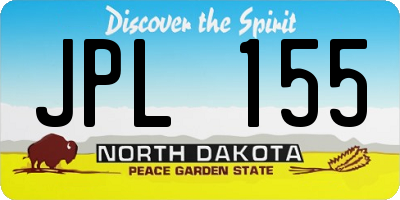 ND license plate JPL155
