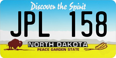 ND license plate JPL158