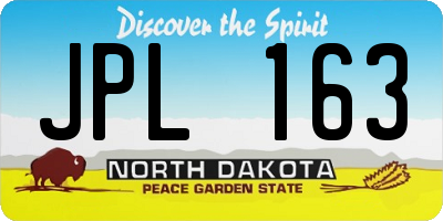ND license plate JPL163
