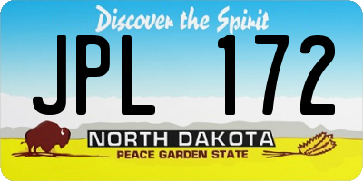 ND license plate JPL172