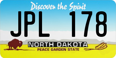 ND license plate JPL178