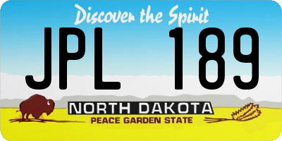 ND license plate JPL189