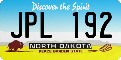 ND license plate JPL192