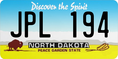 ND license plate JPL194