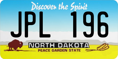 ND license plate JPL196