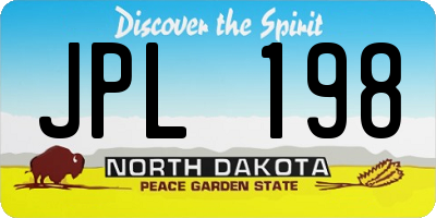 ND license plate JPL198
