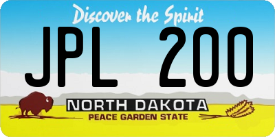 ND license plate JPL200