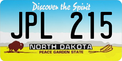 ND license plate JPL215