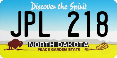 ND license plate JPL218