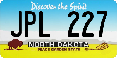 ND license plate JPL227