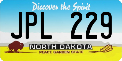 ND license plate JPL229