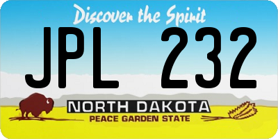 ND license plate JPL232