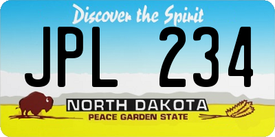 ND license plate JPL234