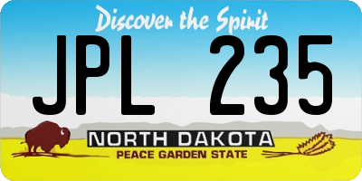 ND license plate JPL235