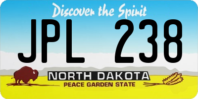 ND license plate JPL238