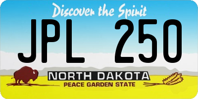 ND license plate JPL250
