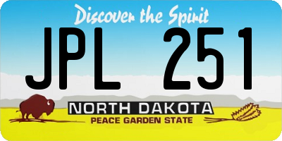 ND license plate JPL251