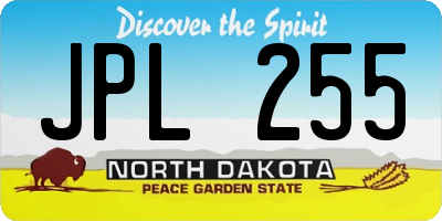 ND license plate JPL255
