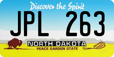 ND license plate JPL263