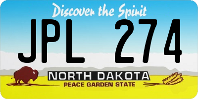 ND license plate JPL274