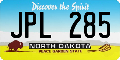 ND license plate JPL285