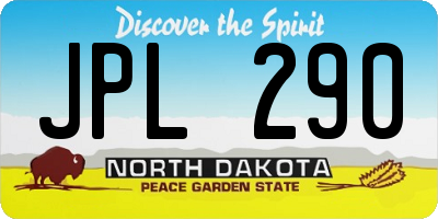 ND license plate JPL290