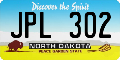 ND license plate JPL302